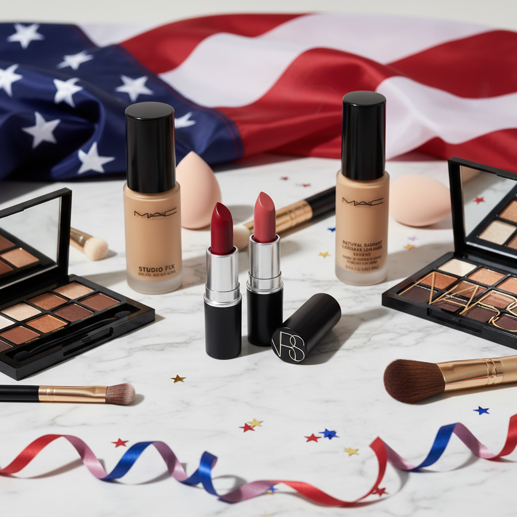 Maquillaje Americano con bandera